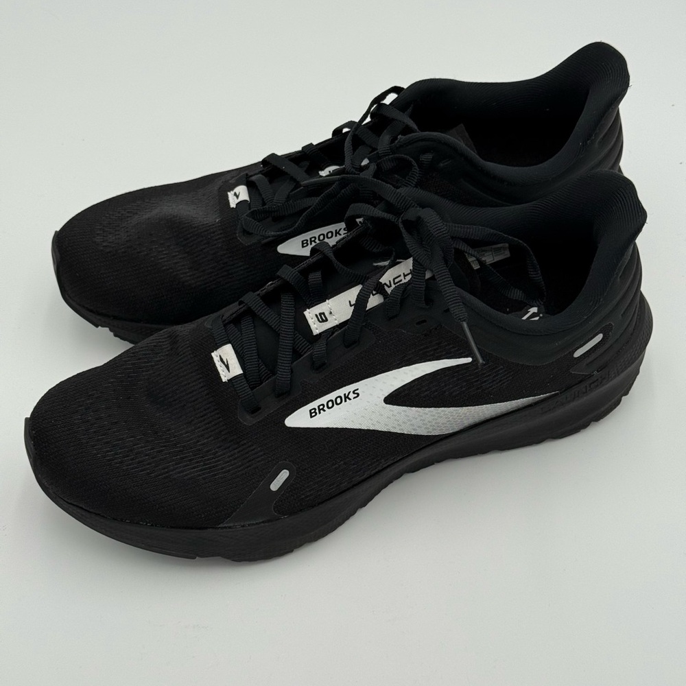 Brooks Jet Black Athletic Sneakers with White Highlights